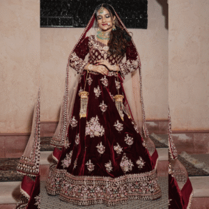 Maroon Blossom Royale Lehenga