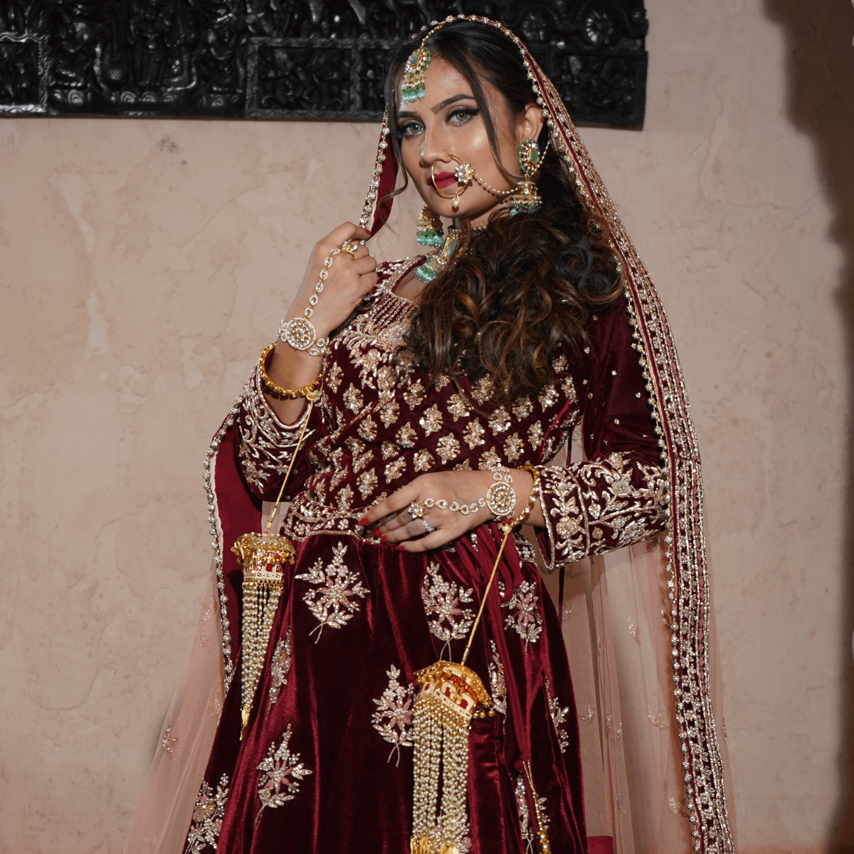 Maroon Blossom Royale Lehenga - Image 5